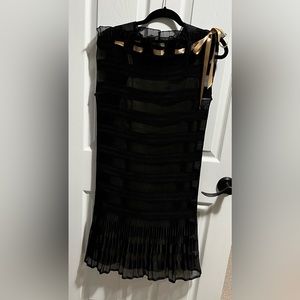 Canadian Designer Linda Lundstrom Black Dress. Sheer details full slip. Unique.